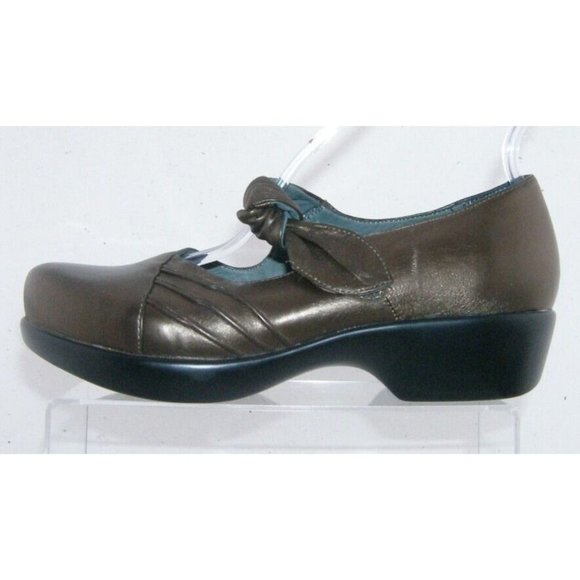 Dansko Ainsley bronze leather knot hook and loop mary jane clogs 8.5 EU 39 - Picture 8 of 11